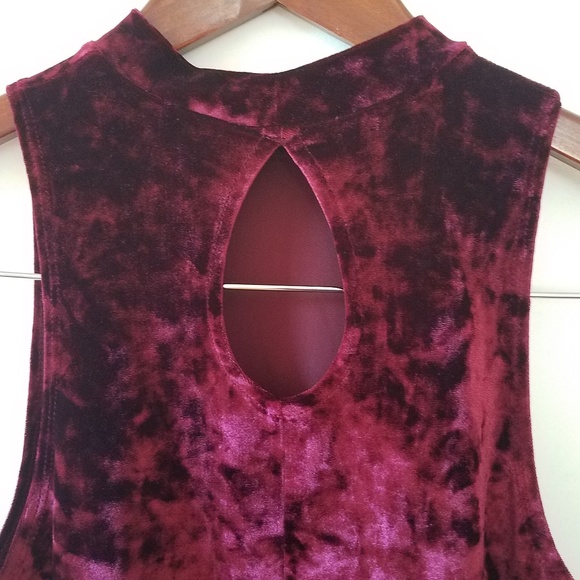 Arizona Jean velvet mini dress, Burgundy, S - Picture 4 of 8